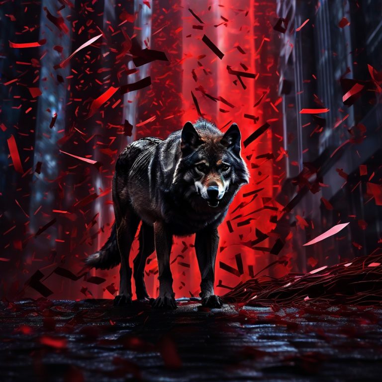 Leonardo_Diffusion_XL_A_lone_wolf_silhouette_against_a_chaotic_0-1
