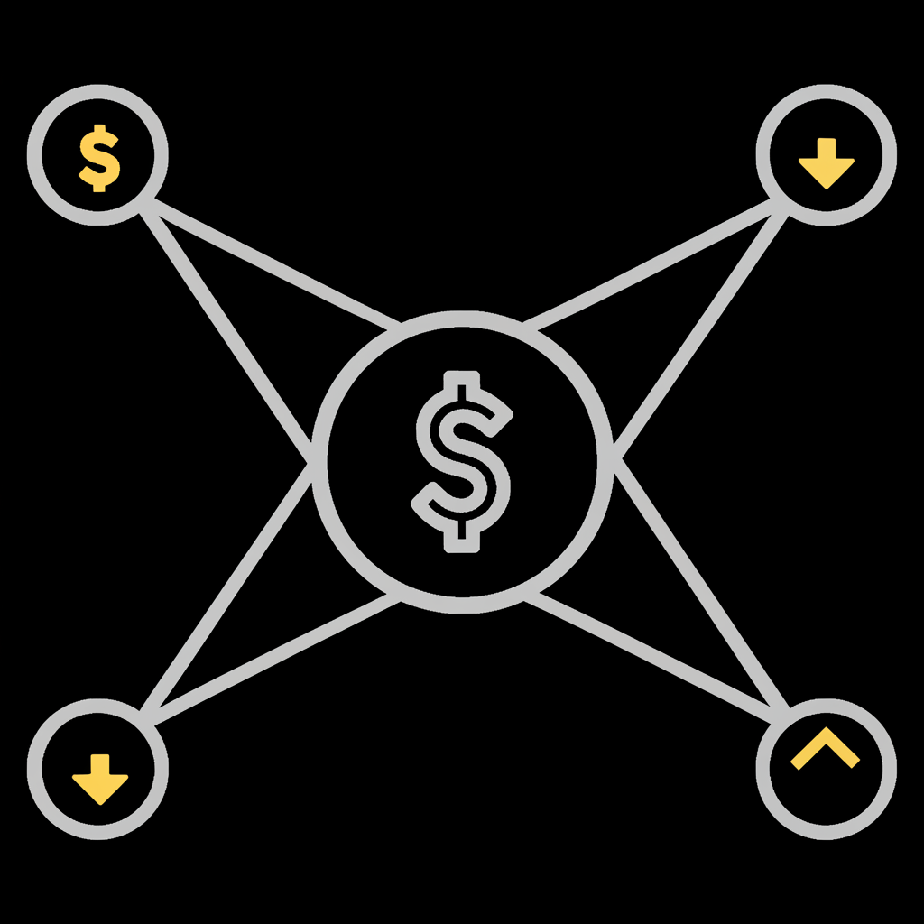 全球金融市場連結示意圖，強勁NFP帶動美元與股市上揚，黃金走弱