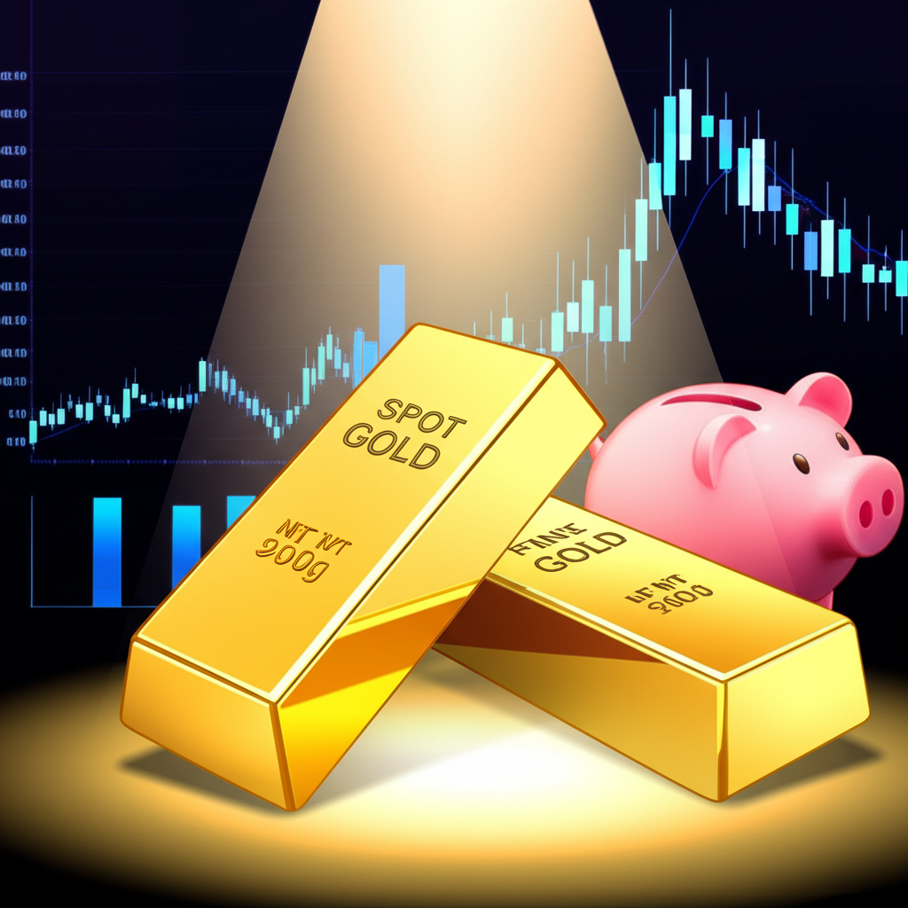 插圖:展示黃金現貨、期貨、實體金、存摺與ETF等不同投資形式的比較圖示