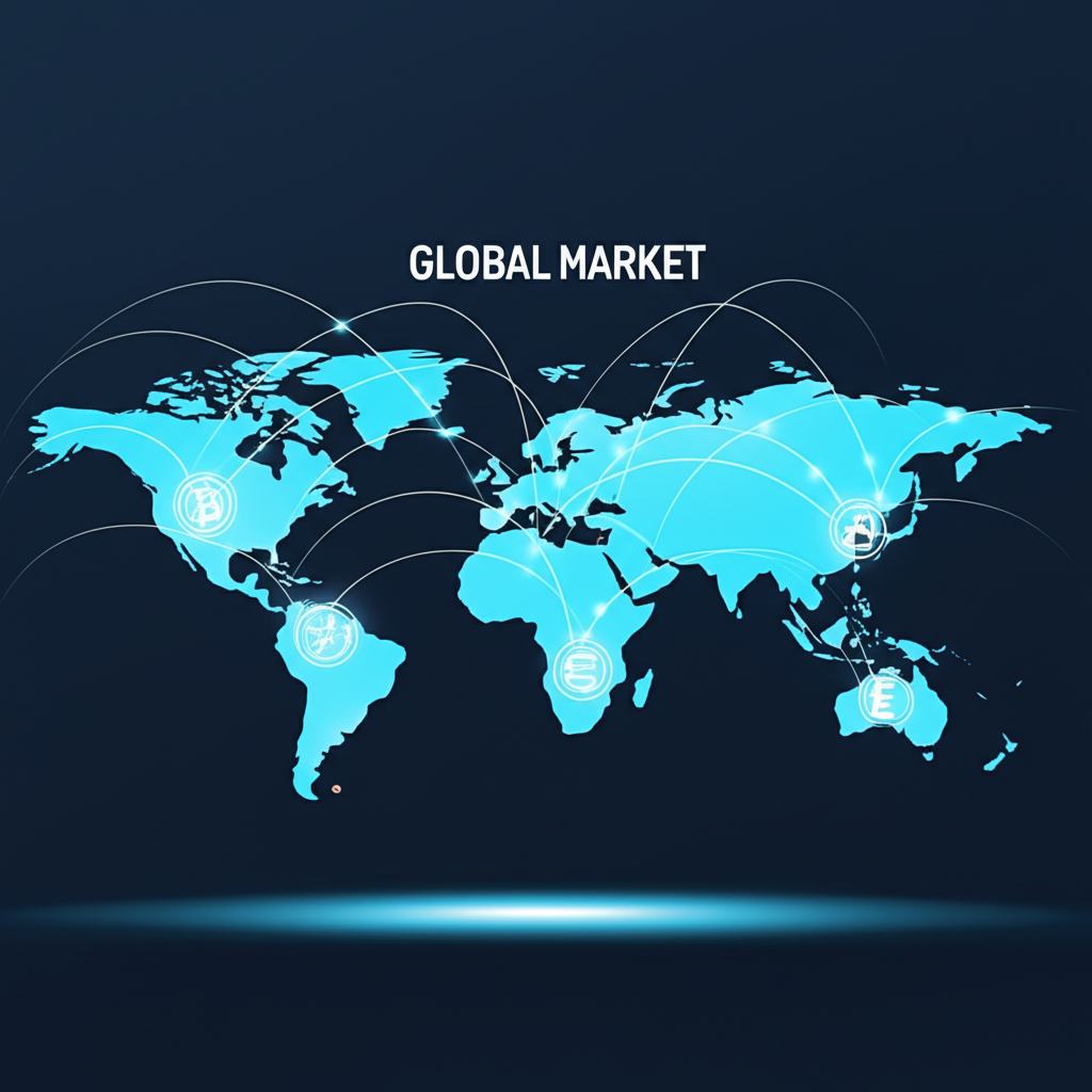 Global market, 2025 tech, illustration