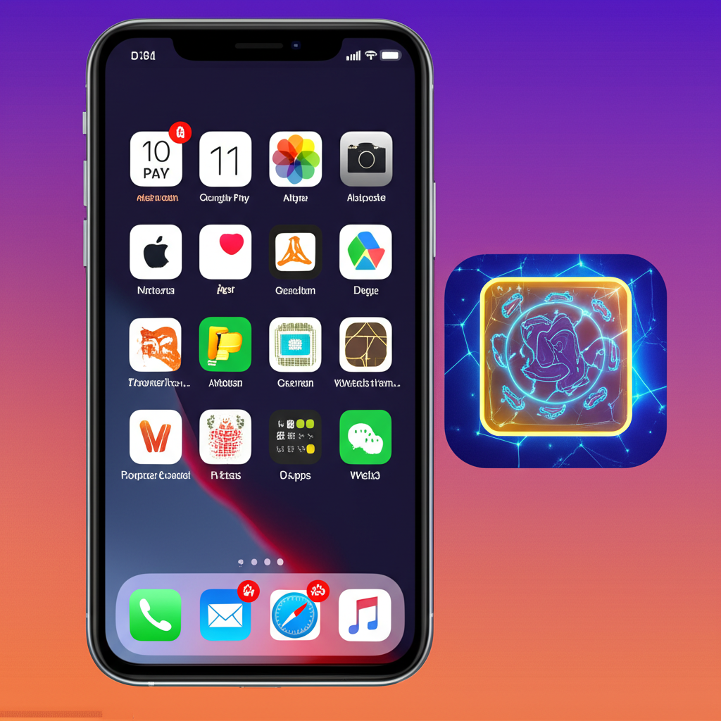 手機螢幕顯示Apple Pay、Google Pay、支付寶、微信支付等行動支付應用，與代表區塊鏈資產入口的虛擬錢包圖示形成對比