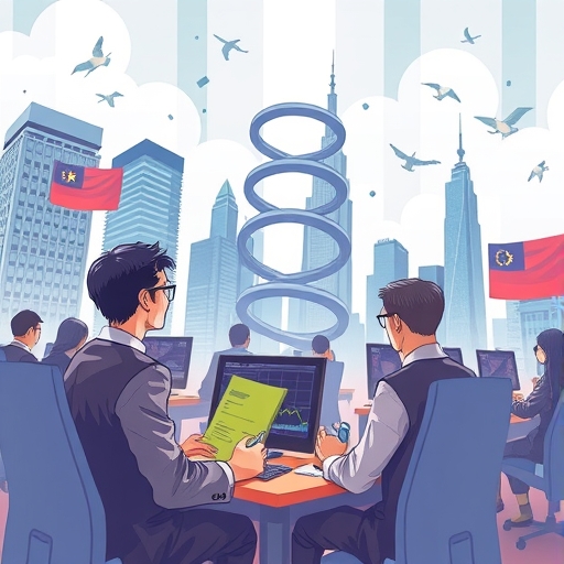 全球金融市場動態場景 - 展現跨國交易與數位化財經環境