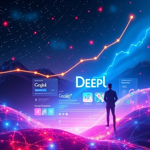 代表未來SEO技術的數位風景概念圖
