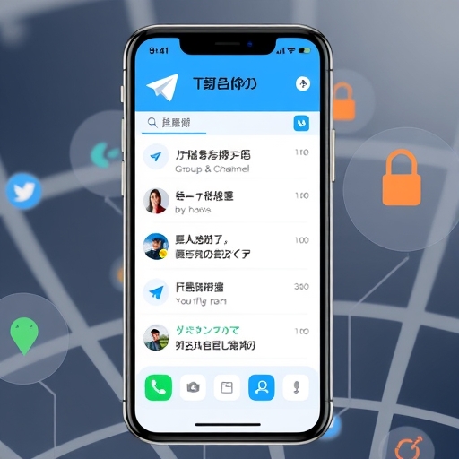 Telegram 安全快速的即時通訊應用程式介面示意圖