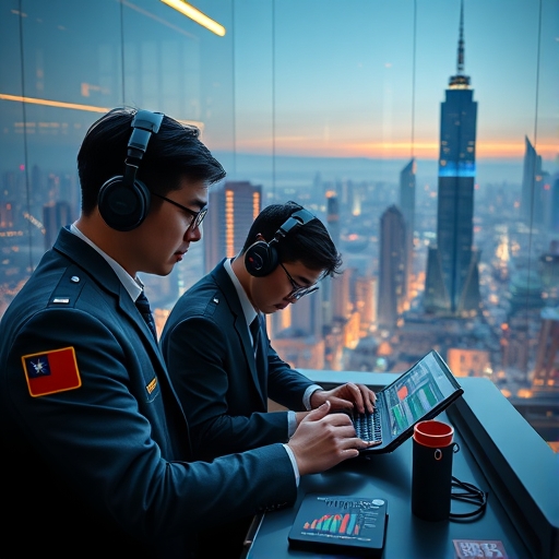 台灣未來感金融交易場景,展示高科技外匯操作環境
