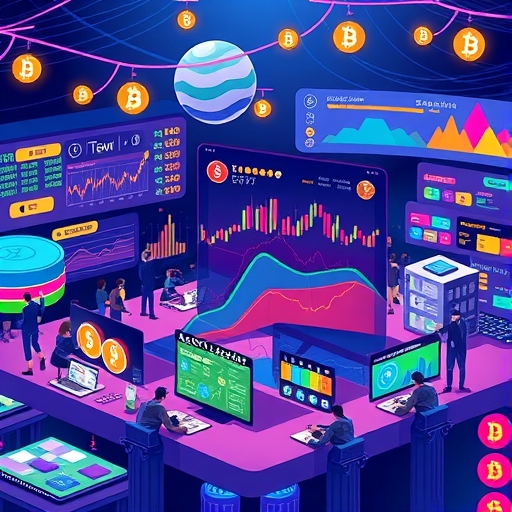 虛擬貨幣交易數位插畫