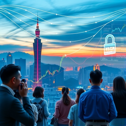 2025年台北天際線與金融科技融合的未來城市景象