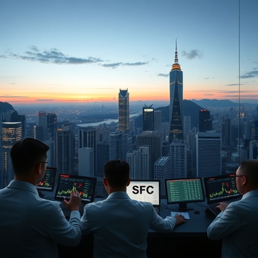 香港金融區夜景全景