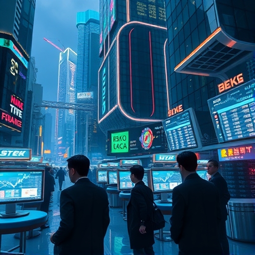 2025年香港未來金融區全景，展現科技感與現代化交易環境，象徵外匯市場的進步與潛在風險共存