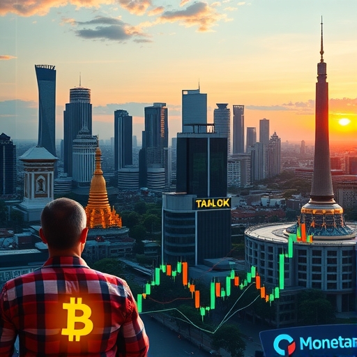 曼谷清晨現代城市景觀象徵金融活力