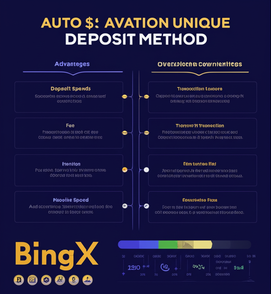 資訊圖表詳解 BingX 各項入金方式的優勢、速度、費用結構與交易限制的插畫