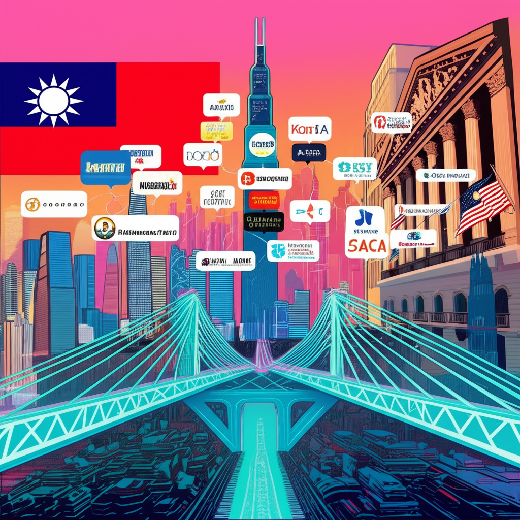 台灣與香港投資者透過數位橋樑連結紐約證交所，象徵全球資產配置