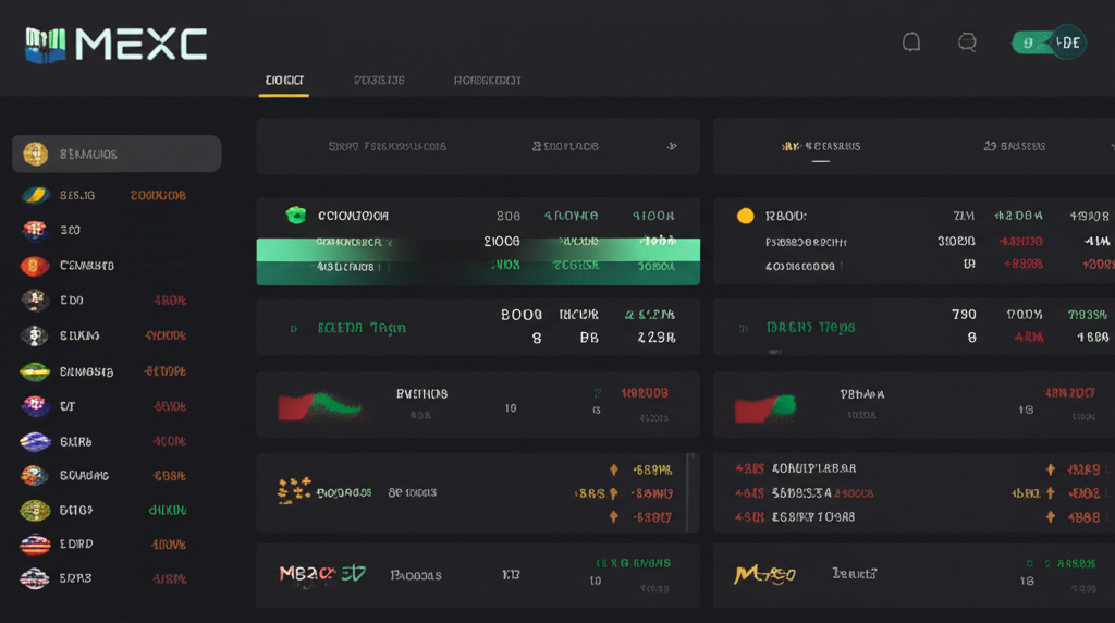 An illustration highlighting MEXC's rich trading pairs and diverse products like spot contracts ETFs and staking within a user-friendly interface for global investors
