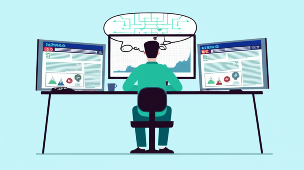 Calm investor reviewing charts during market circuit breaker pause for rational decision-making