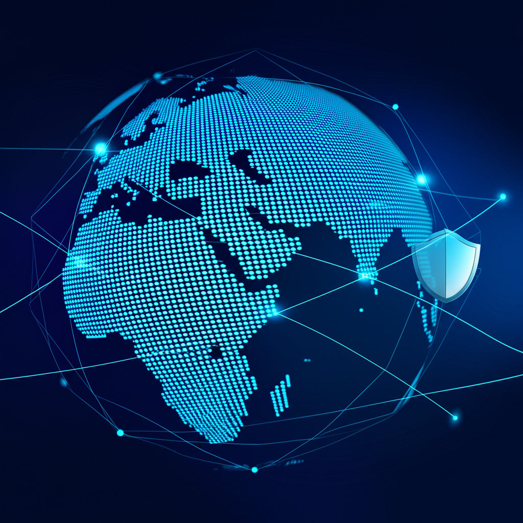 Safe global financial trading illustration