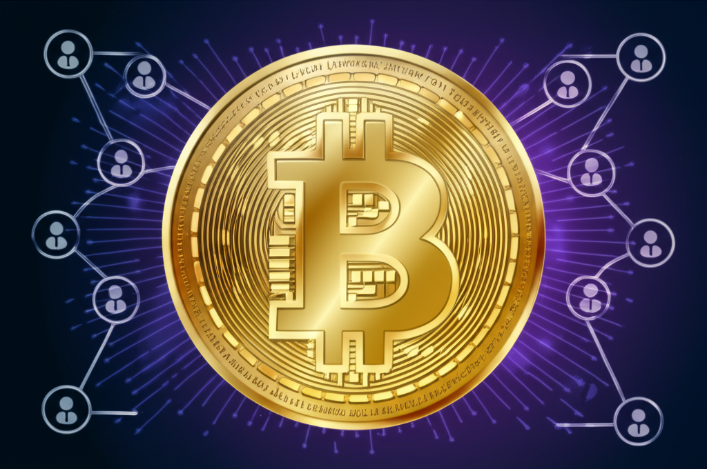 比特幣作為數位黃金的區塊鏈全球連接插圖