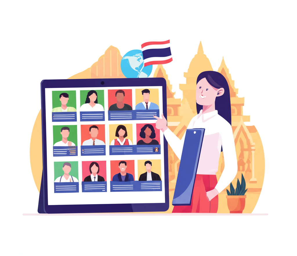 Thailand investor choosing broker, illustration