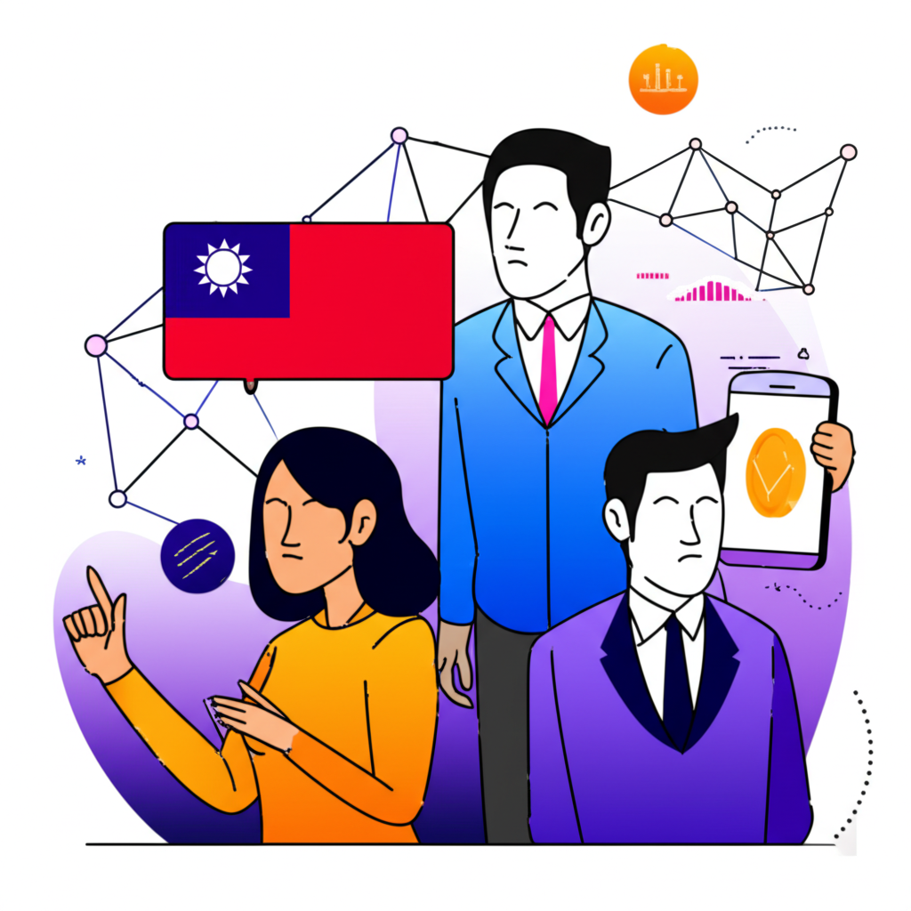台灣與泰國投資者進行數位金融交易示意圖