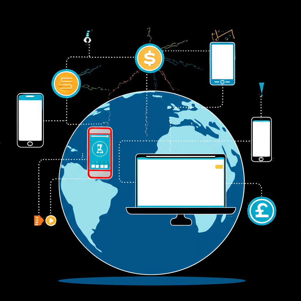 Global digital payments, illustration