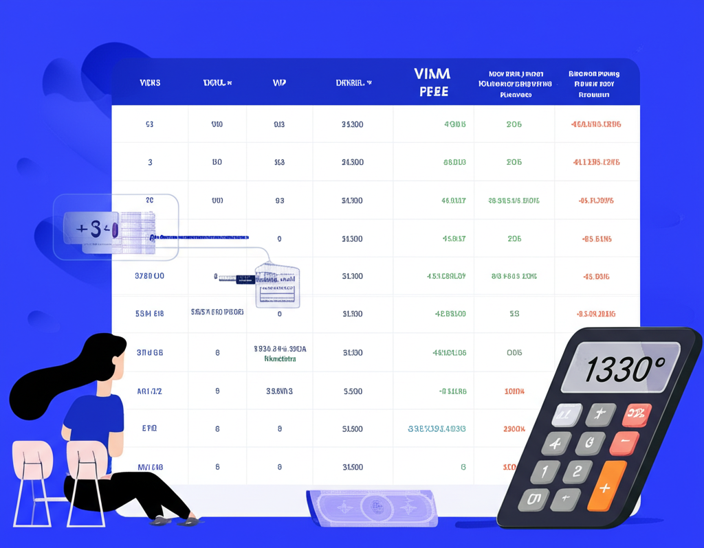 一位用戶查看 Bybit 現貨交易手續費表格,顯示不同 VIP 等級和計算範例的插圖