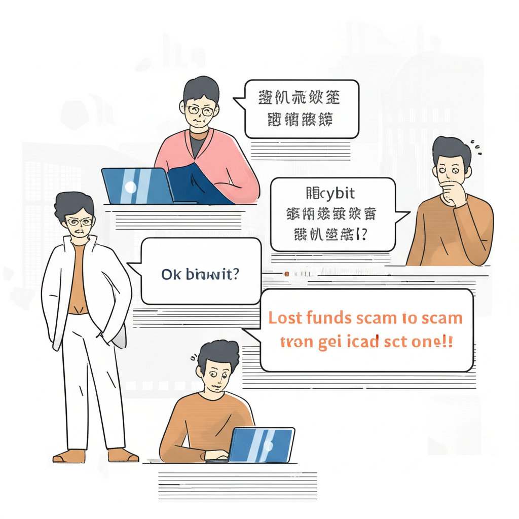 PTT與社群網友熱議Bybit詐騙疑雲的示意圖，描繪擔憂用戶在論壇討論資金損失與安全疑慮