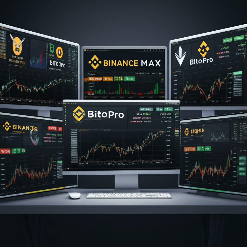 加密貨幣交易所如幣安、MAX、BitoPro與數據平台CoinMarketCap、CoinGecko的即時比特幣兌台幣匯率和歷史價格圖表