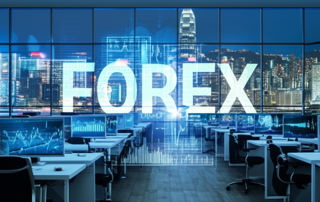 Hong Kong forex, secure trading, illustration