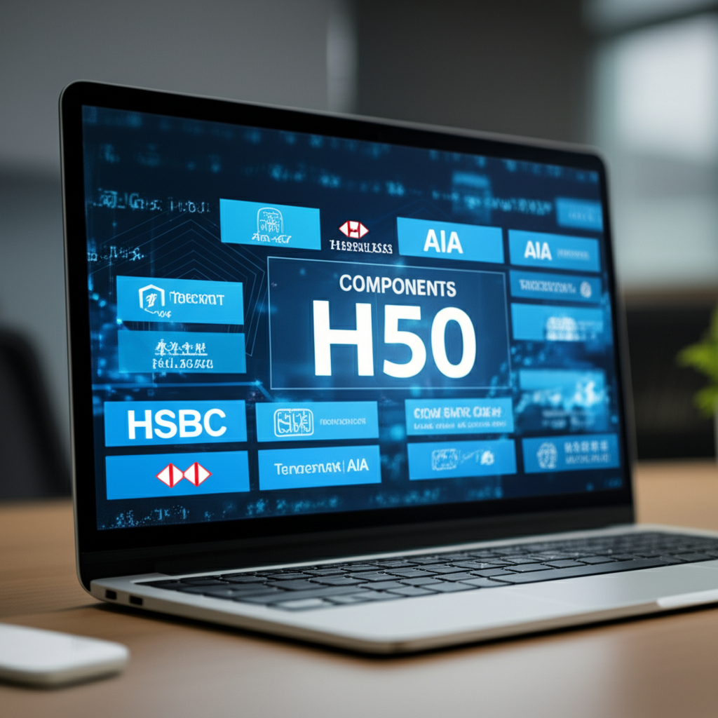 藍籌公司標誌多元化投資組合圖,代表 HS50 成分股