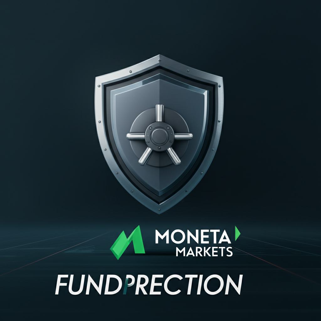 Moneta Markets 資金保護機制示意圖，展示客戶資金隔離與負餘額保護運作方式