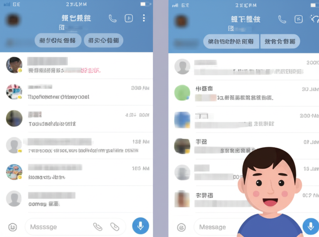 Telegram 介面從英文轉換為繁體中文，顯示菜單和按鈕，讓用戶享受無縫溝通