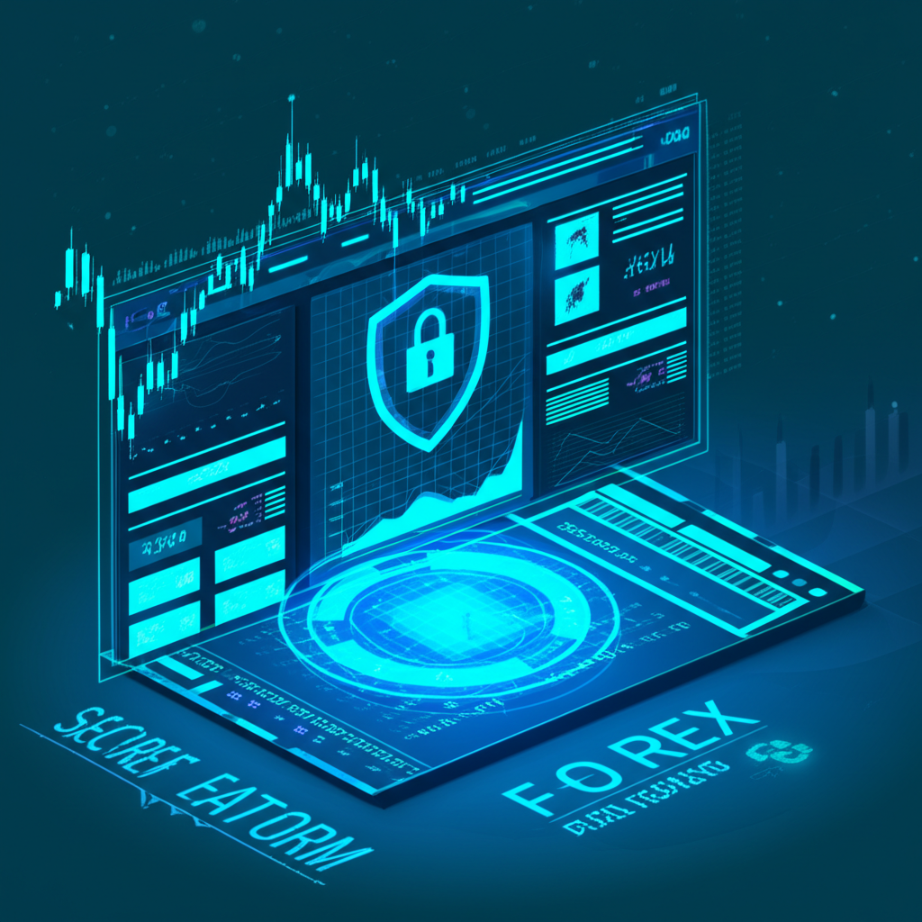 Secure forex platform, stable trading, illustration.
