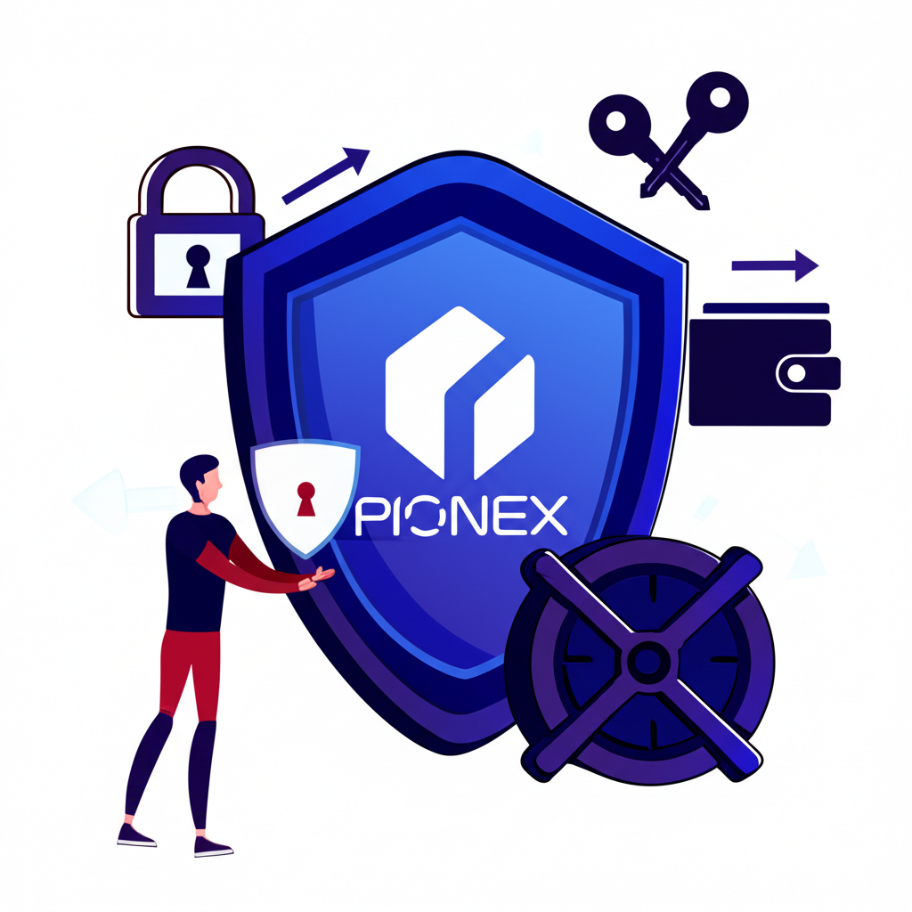 用戶在 Pionex 啟用 KYC 與雙重驗證，保護數位資產安全示意圖