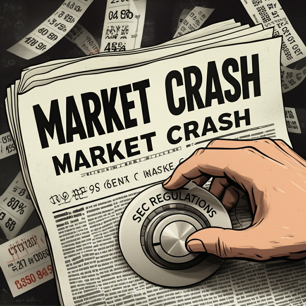 Illustration of Black Monday 1987 market crash and introduction of SEC circuit breaker rules