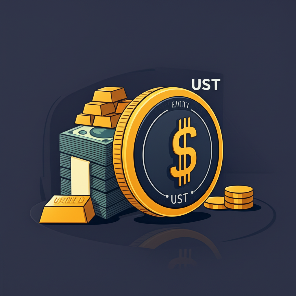 穩定幣 USDT 與美元符號，代表 1:1 掛鉤，由各種儲備資產支持確保價格穩定