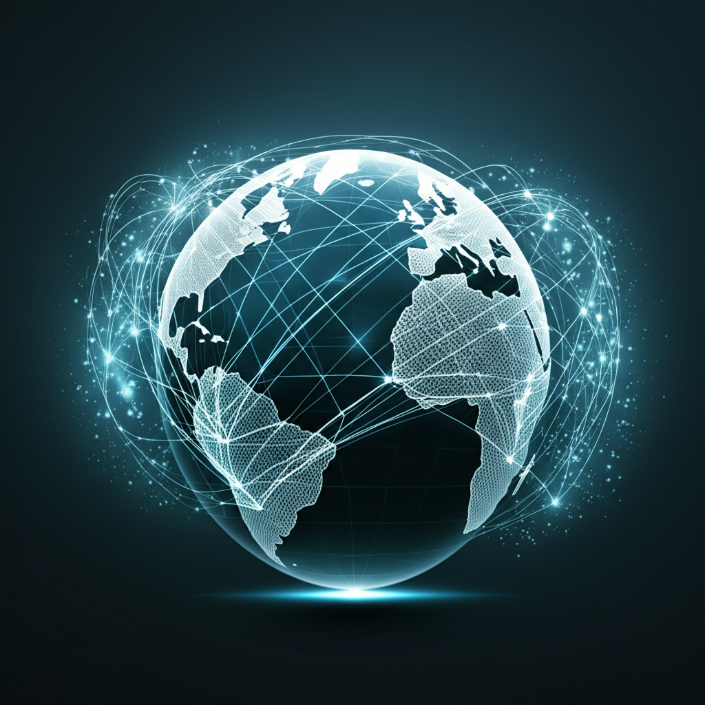 Global high-speed trading tech, illustration