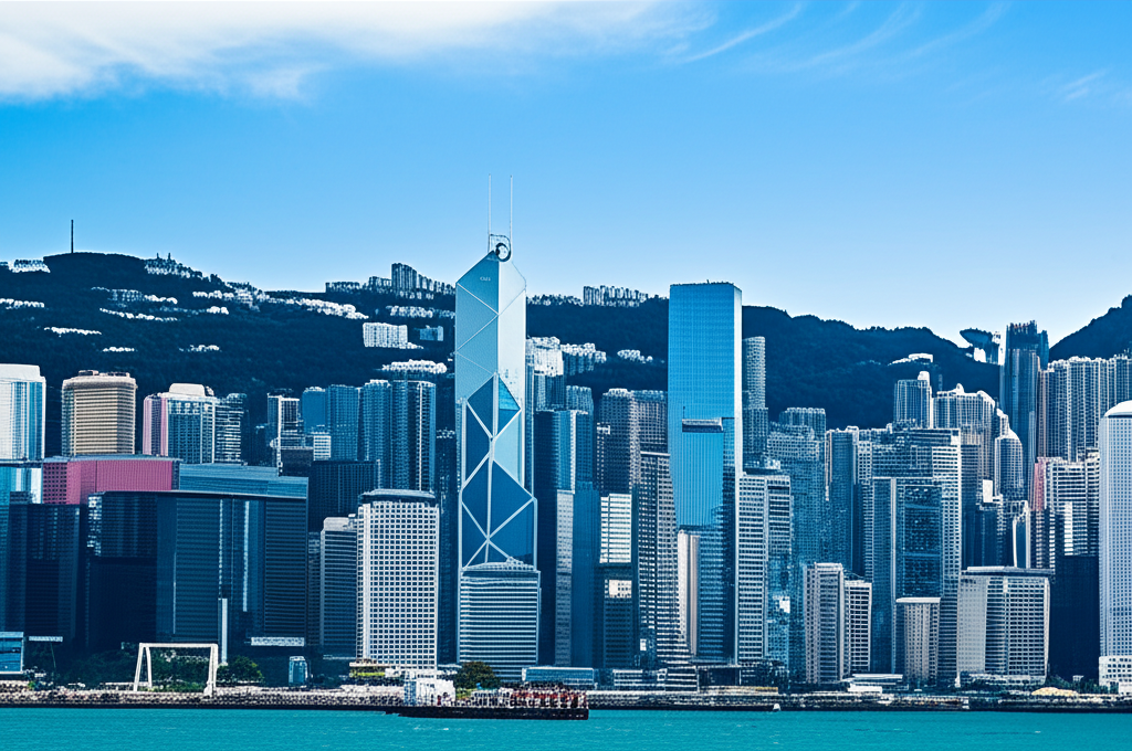 Hong Kong financial district illustration.